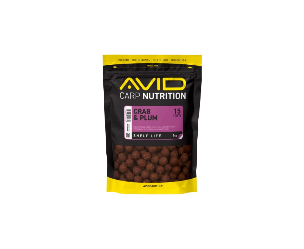 Avid Carp Crab & Plum Boilies rozmiar 15mm / 1kg - MPN: A0650066 - EAN: 5056837210636
