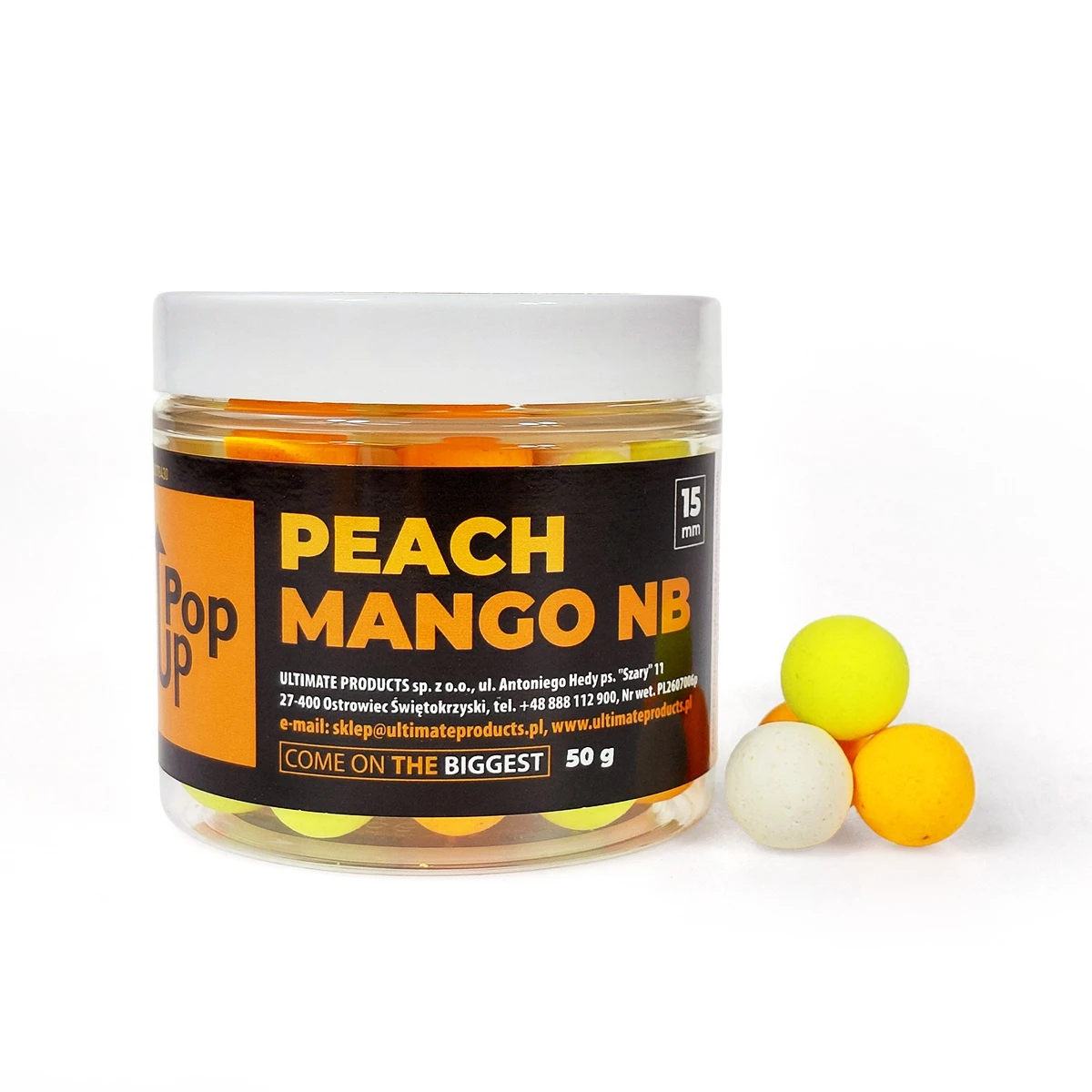 UltimateProducts Pop-Ups - Peach Mango NBrozmiar 15 mm - EAN: 5903855435216