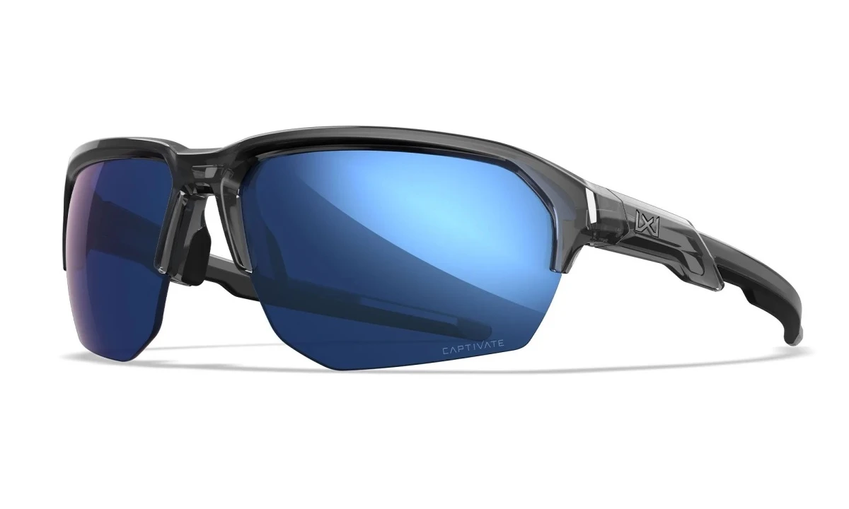 WileyX JAKL Captivate Polarized Blue Mirror Gloss Crystal Grey Frame - MPN: CHJKL09