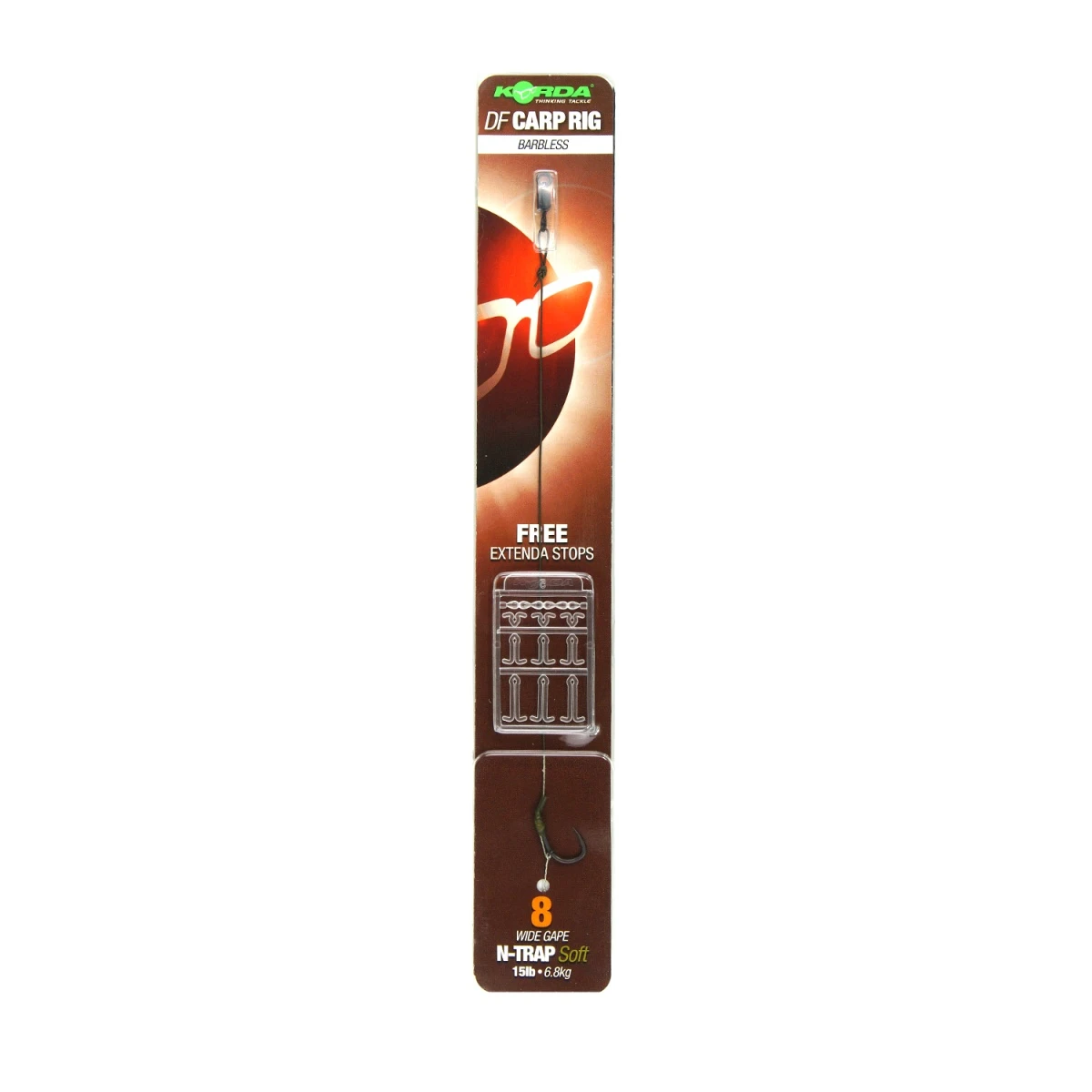 Korda N-Trap DF Rig Wide Gape (Barbless)rozmiar 8 (bezzadziorowy) - MPN: KCR036 - EAN: 5060062115635