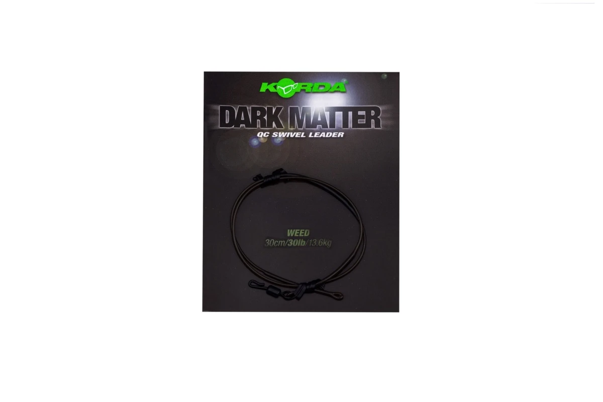 Korda Dark Matter Leader QC Swivel 30lb (30cm) 30cm / 30lb - Weed (roślinność)długość 30cm / 30lb - Weed (roślinność) - MPN: KSZ56 - EAN: 5060660632091