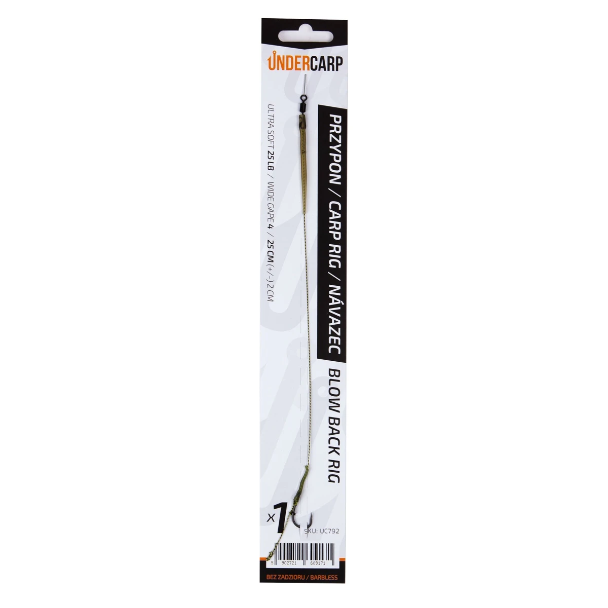 UnderCarp Blow Back Rig - Przypon karpiowy (bezzadziorowy)rozmiar 4 (bezzadziorowy) - MPN: UC792 - EAN: 5902721609171