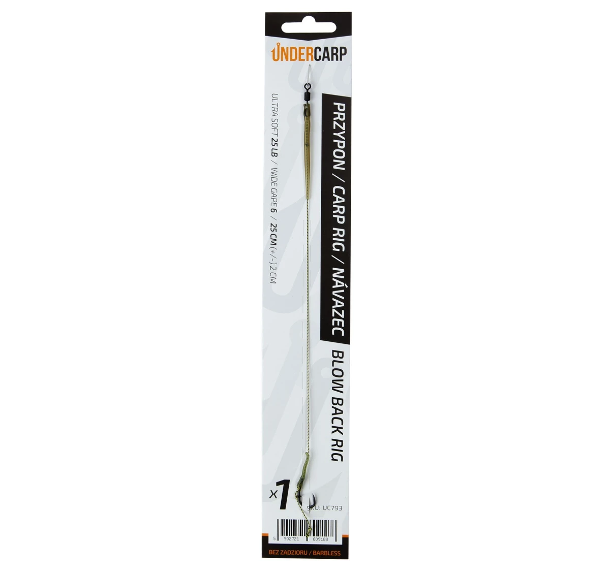 UnderCarp Blow Back Rig - Przypon karpiowy (bezzadziorowy)rozmiar 6 (bezzadziorowy) - MPN: UC793 - EAN: 5902721609188