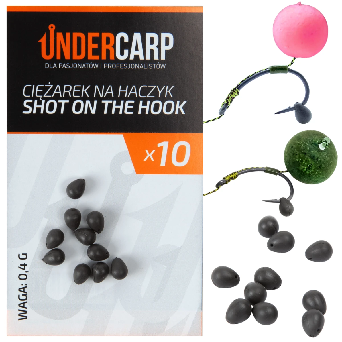 UnderCarp Shot On The Hook - Ciężarek na haczyk 0,4gciężar 0,4g - MPN: UC818 - EAN: 5902721609430
