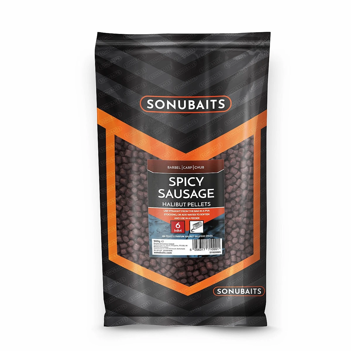 Sonubaits Spice Sausage Halibut Pellets - KRÓTKA DATA WAŻNOŚCIopakowanie 6mm / 900g - EAN: 200000101374