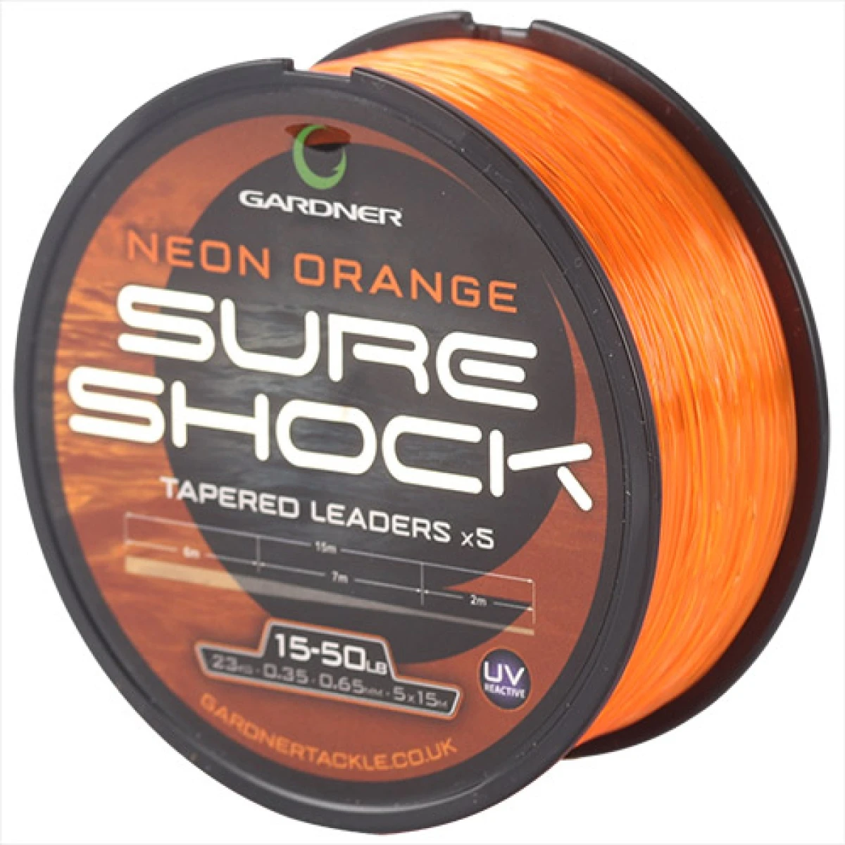 Gardner Sure Shock Tapered Leader - Neon Orange 16-60 lb / 0.35-0.70mmmodel 16-60 lb / 0.35-0.70mm - MPN: SSHOK60TO - EAN: 5060573465977