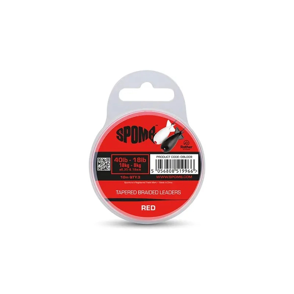 Spomb Tapered Braided Leaders 40-18lb (Red)model 40lb - 18lb / 3x 10m - MPN: DBL009 - EAN: 5056808519966