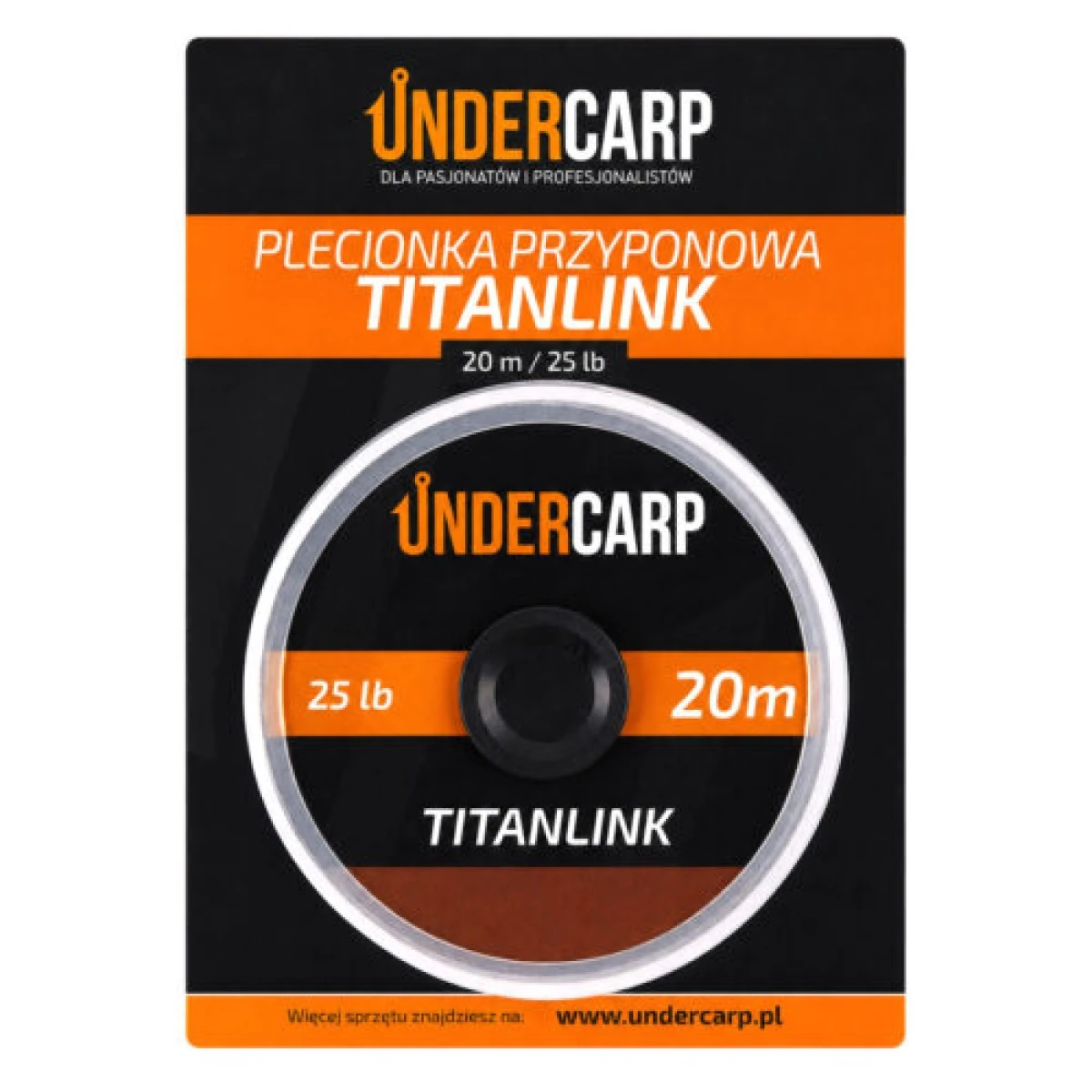 UnderCarp TITANLINK Brown - Plecionka przyponowa model brązowy / 25lb / 20m - MPN: UC806 - EAN: 5902721609317