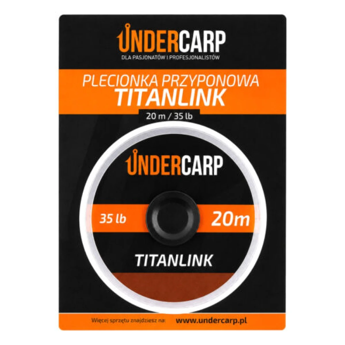 UnderCarp TITANLINK Brown - Plecionka przyponowa model brązowy / 35lb  / 20m - MPN: UC805 - EAN: 5902721609300