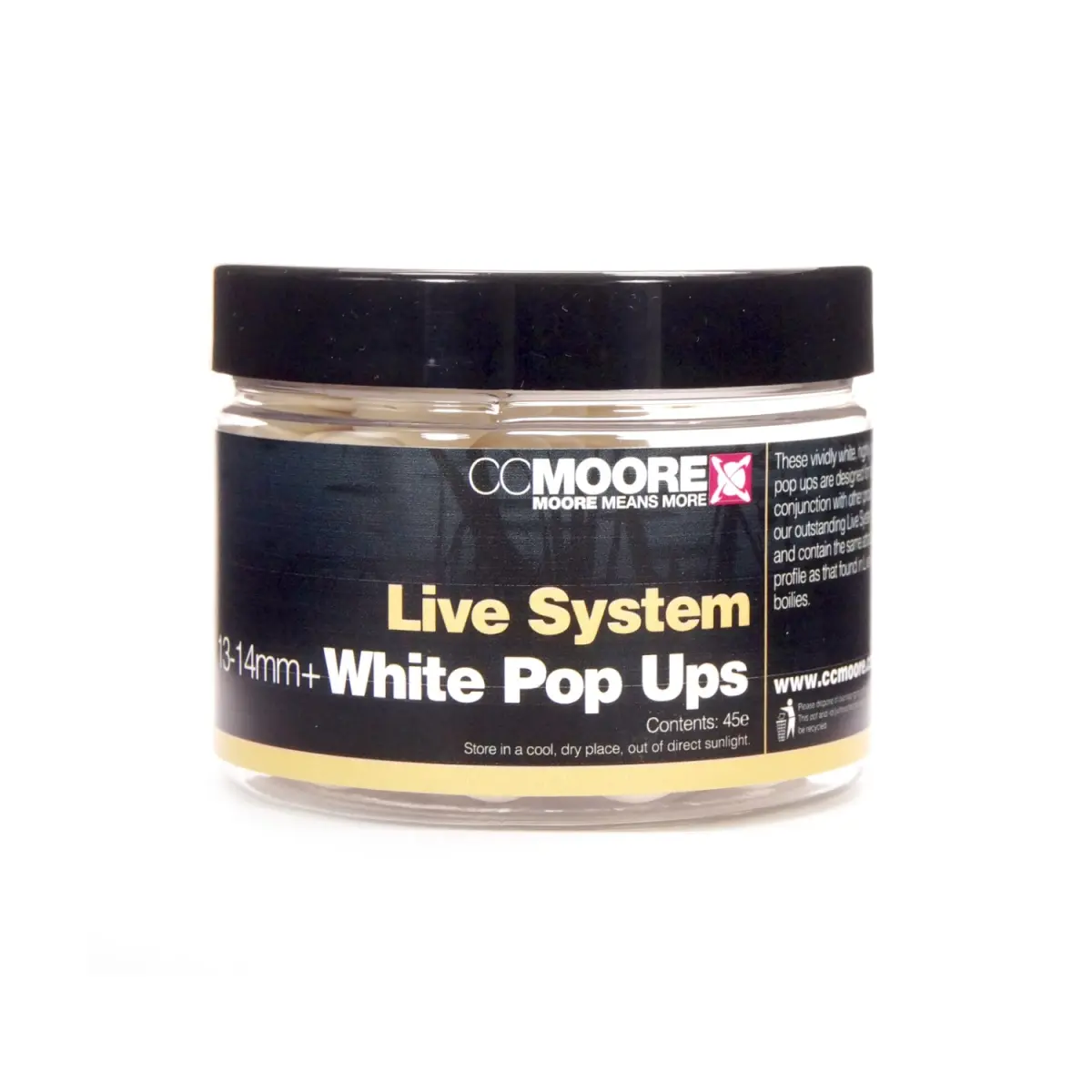 CcMoore White Pop-Ups - Live Systemrozmiar 14mm - MPN: 90127 - EAN: 634158445309