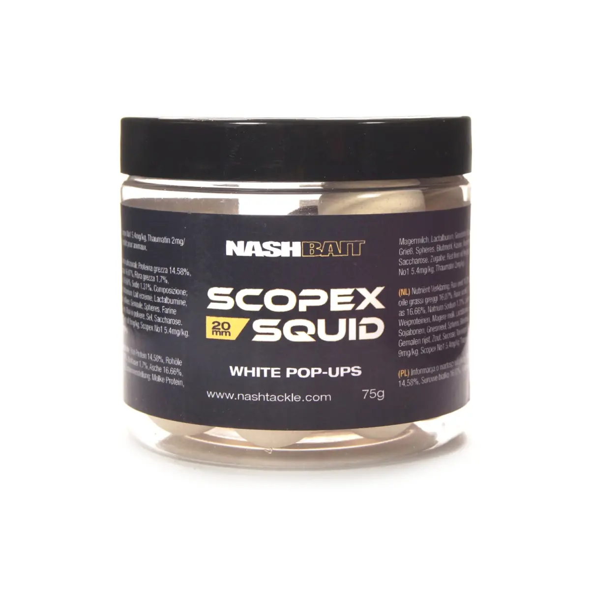 Nash Pop Ups White - Scopex Squid rozmiar 20 mm / 75g - MPN: B6842 - EAN: 5055108868422