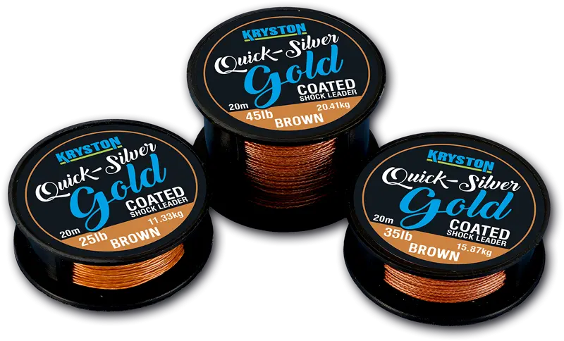 Kryston Qucksilver Gold Coated Shockleader/Hooklink 25 lb / 20mmodel 25 lb / 20m - MPN: KR-QS4 - EAN: 5060041391302