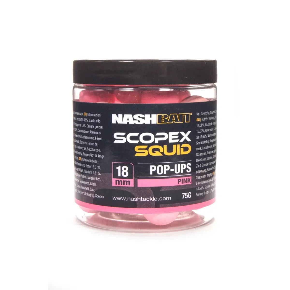 Nash Pop Ups Pink - Scopex Squid rozmiar 18 mm / 75g - MPN: B6833 - EAN: 5055108868330