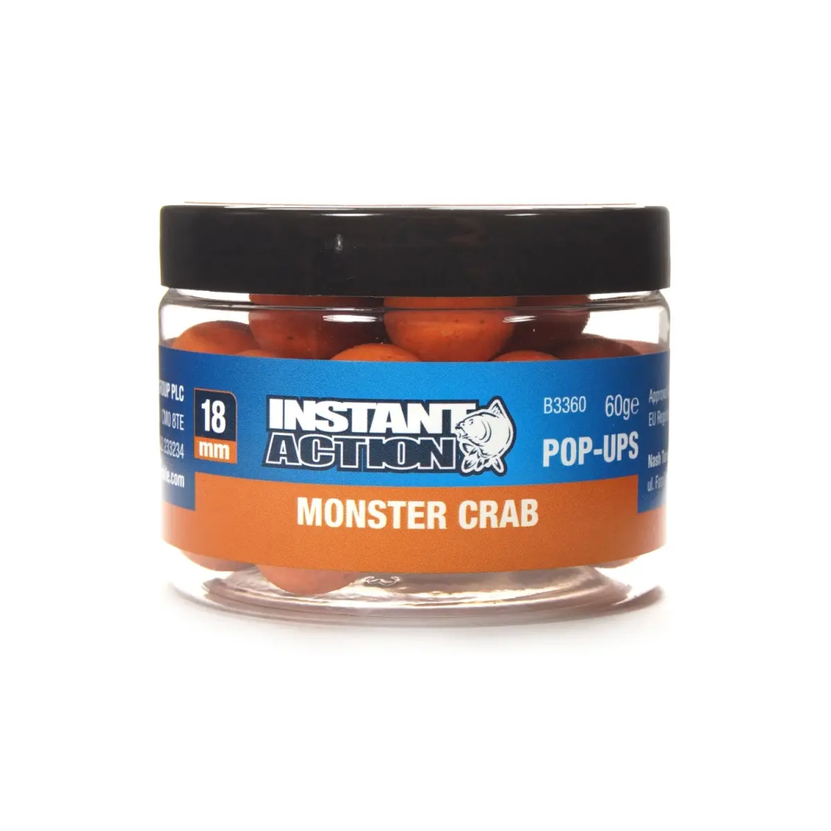 NEW Nash Instant Action Monster Crab Pop-uprozmiar 18 mm / 60g - MPN: B3360 - EAN: 5055108833604