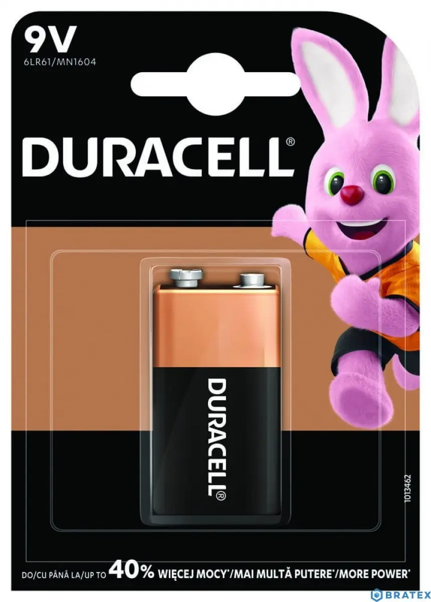 DURACELL  - Bateria 9V - MPN: 6LR61 - EAN: 5000394077225