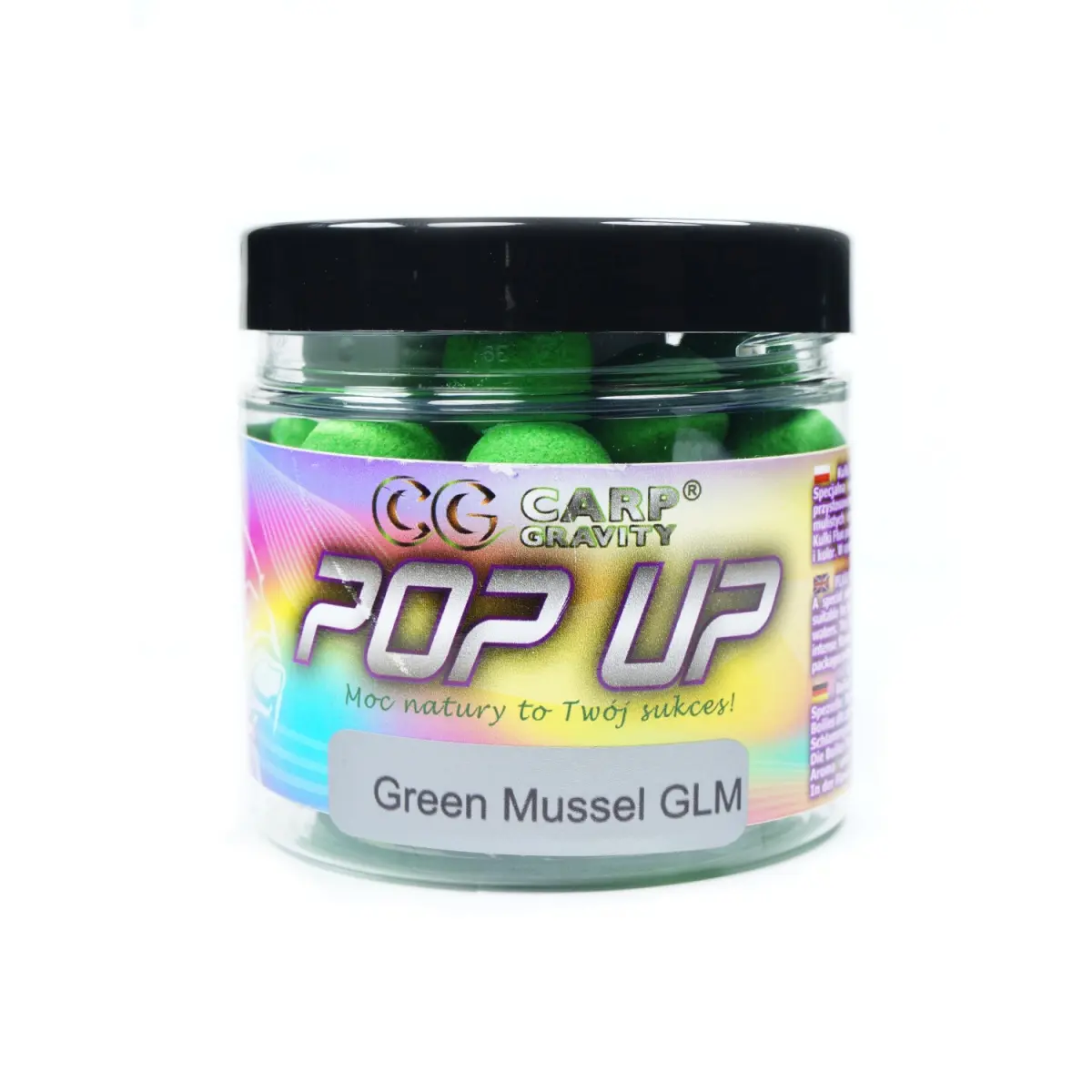 Carp Gravity Fluo Pop Up - Green Mussel GLMrozmiar 15mm / 200ml - MPN: PUF007 - EAN: 200000050610