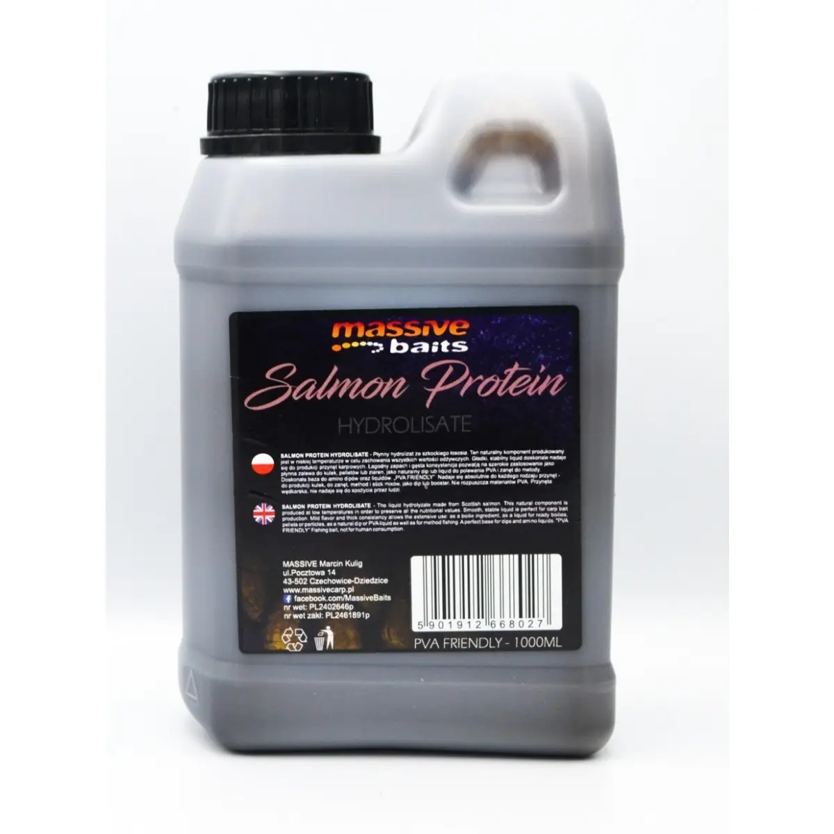 MassiveBaits Liquid - Salmon Protein Hydrolisate opakowanie 1000ml - MPN: LQ026 - EAN: 5901912668027
