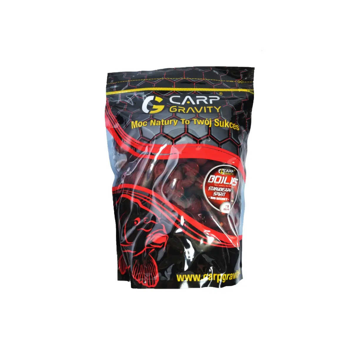 Carp Gravity Bio Secret Boilies - Strawberry Spiritopakowanie 18mm / 1kg - MPN: BIK007 - EAN: 200000049447