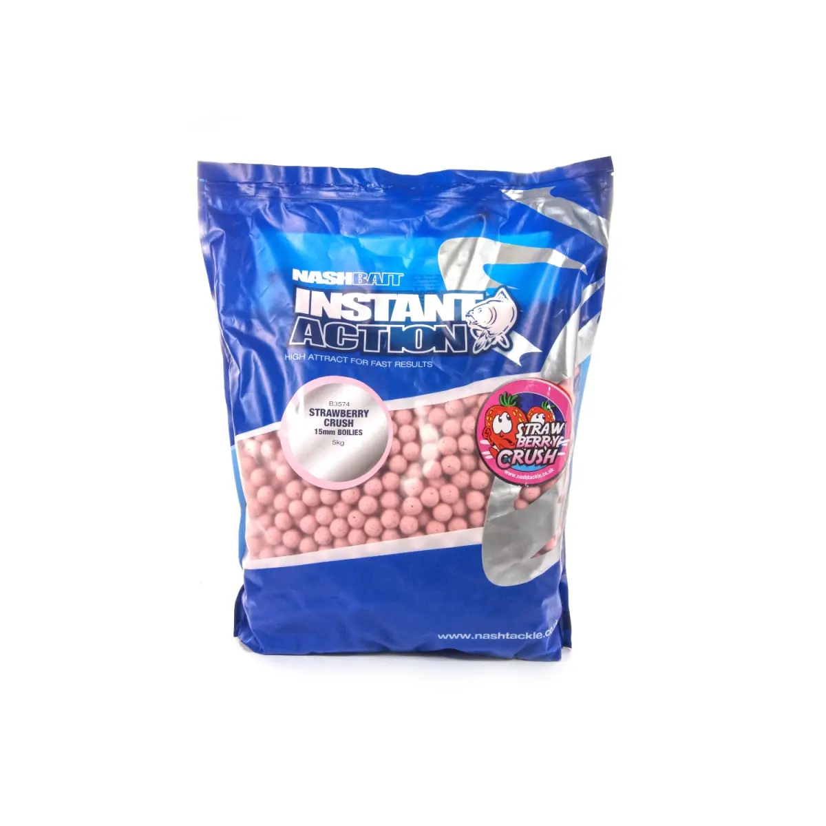 NEW Nash Instant Action Strawberry Crush Bottom Bait 5 kgrozmiar 15 mm / 5kg - MPN: B3574 - EAN: 5055108835745