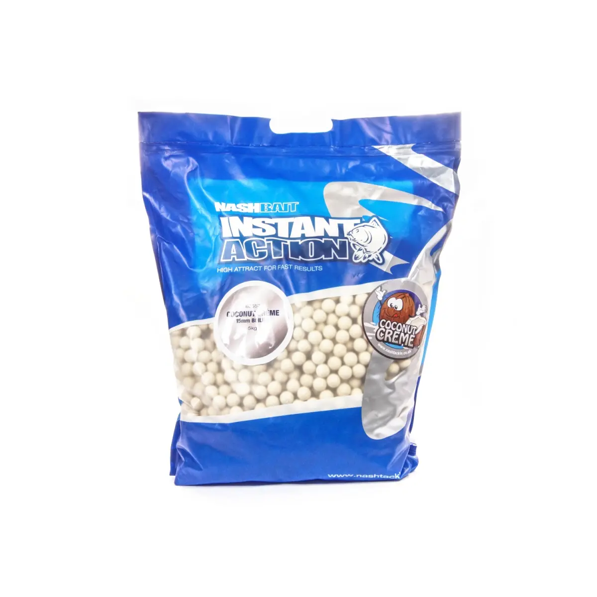 NEW Nash Instant Action Coconut Creme Bottom Bait 5 kgrozmiar 15 mm / 5kg - MPN: B3552 - EAN: 5055108835523