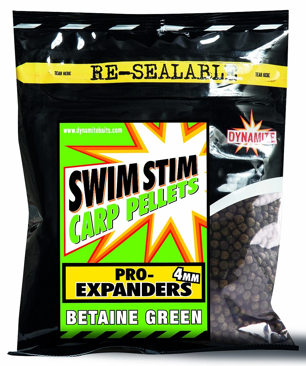 Dynamite Baits Swim Stim Carp Pellets - Pro-Expanders Green Betain 4 mm / 300grozmiar 4 mm / 300g - MPN: SMDY422 - EAN: 5031745211661