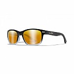 WileyX HELIX Captivate Polarized Bronze Mirror Copper Gloss Black Fade to Clear Crystal Frame