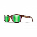 WileyX HELIX Captivate Polarized Green Mirror Amber Gloss Demi Frame