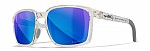 WileyX ALFA Captivate Polarized Blue Mirror Smoke Grey Gloss Clear Crystal Frame