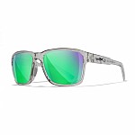 WileyX TREK Captivate Polarized Green Mirror Amber Gloss Crystal Light Grey Frame