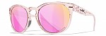 WileyX COVERT Captivate Polarized Rose Gold Mirror Smoke Green Gloss Crystal Blush Frame