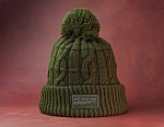 One More Cast Forest Green Cable Knit Bobble
