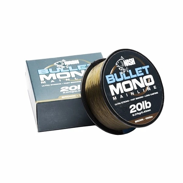 Nash Bullet Mono 20lb(0,40mm) /brown / 1000m