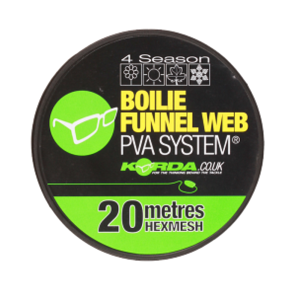 Korda Boilie Funnel Web 4 Seasons 25mm / 20m refill 25mm / 20m (Hexmesh) Korda Boilie Funnel Web 4 Seasons 25mm / 20m refill 25mm / 20m (Hexmesh)