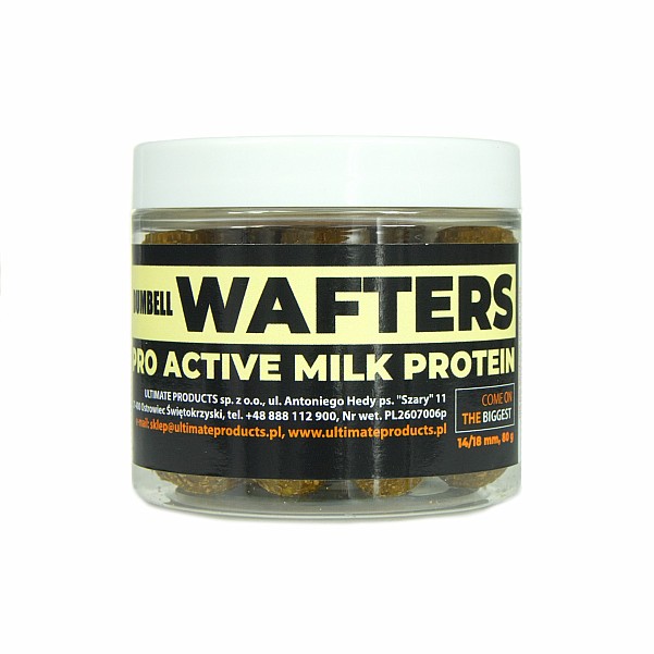 UltimateProducts Wafters - Pro Active Milk Protein dumbell wafters 14/18mm UltimateProducts Wafters - Pro Active Milk Protein dumbell wafters 14/18mm