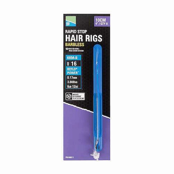 Preston Innovations KKM-B Rapid Stop Hair Rig Barbless - 10cm 16 / 0.17mm (3.09kg) / 10cm