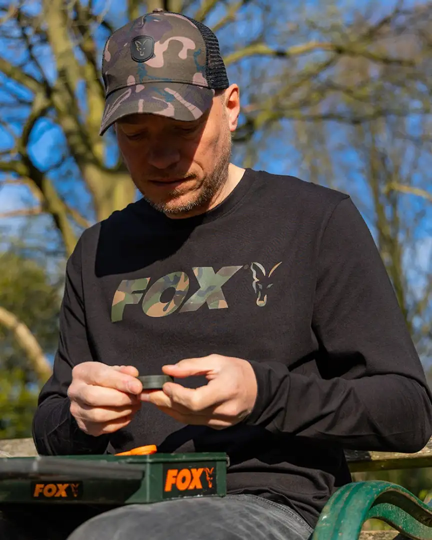 Fox Black/Camo Raglan Long Sleeve T-Shirt  L