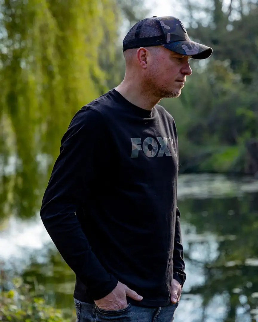 Fox Black/Camo Raglan Long Sleeve T-Shirt  L