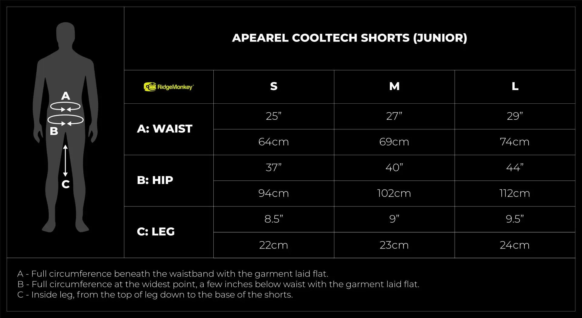 RidgeMonkey APEarel CoolTech Shorts JUNIOR - Grey M (JUNIOR)