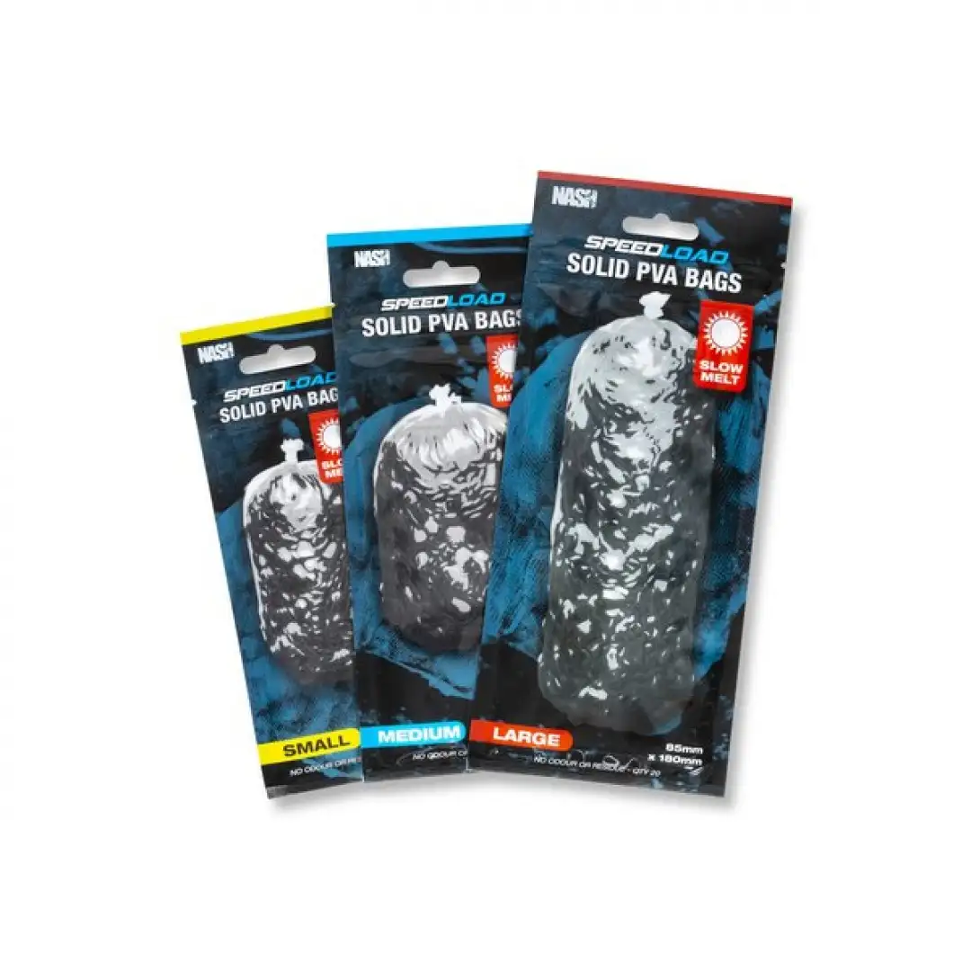 Nash Speedload Solid PVA Bag Small (Slow Melt) 55mm x 125mm (Small)