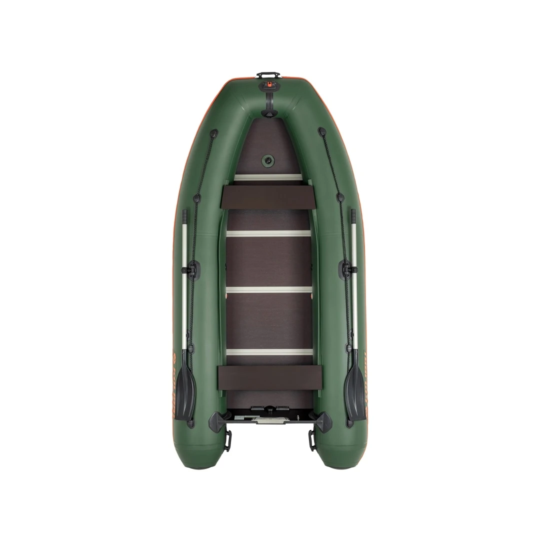 Kolibri KM-330 D SL- Ponton Karpiowy  pełna podłoga aluminium/zielony