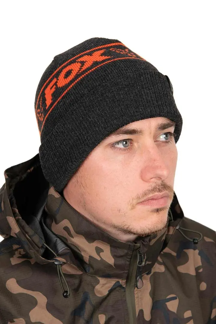 Fox Collection Beanie - Black & Orange uniwersalny