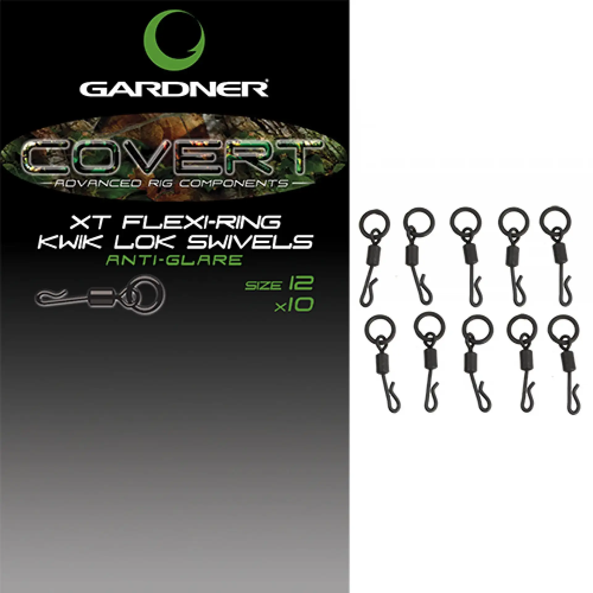 Gardner Covert Kwick Lok Flexi Ring Swivels  12