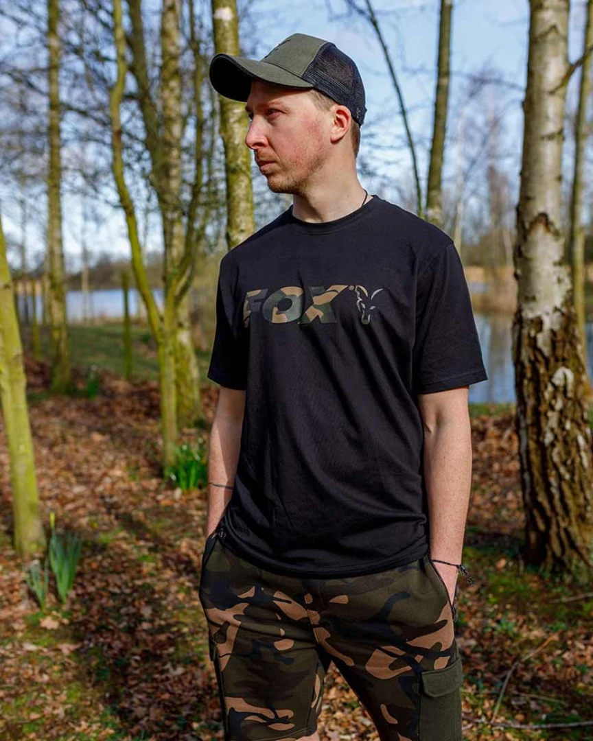 Fox Black / Camo Logo T-Shirt L