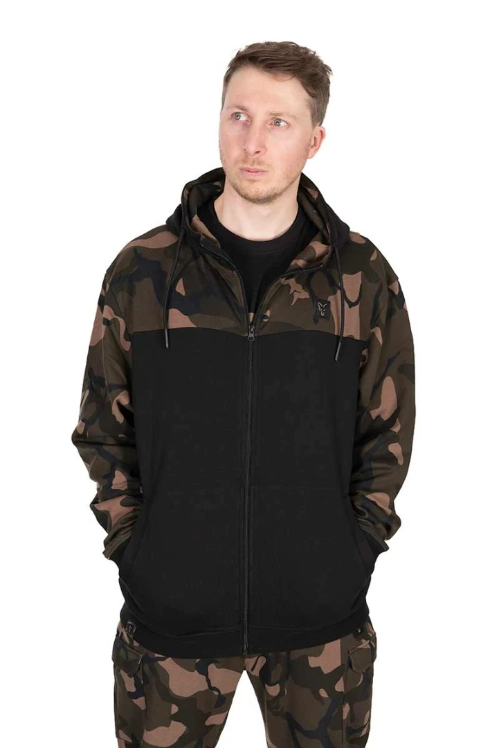 Fox LW Black / Camo Split Zip Hoody XXXL