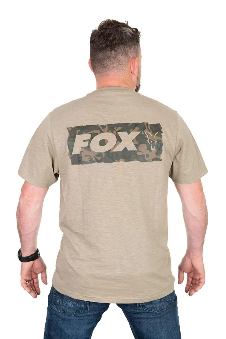 Fox LW Khaki Large Print T-Shirt S
