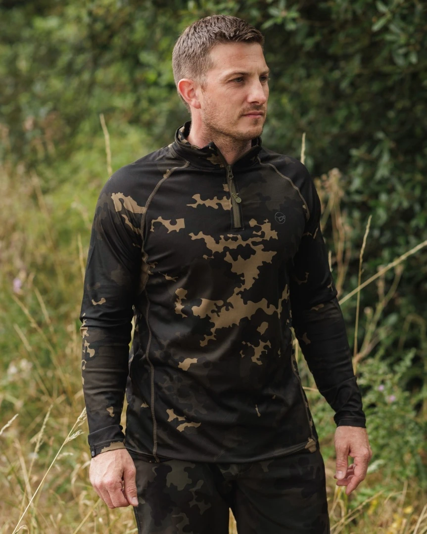 Korda Kool UPF Zip Jersey Dark Camo XL