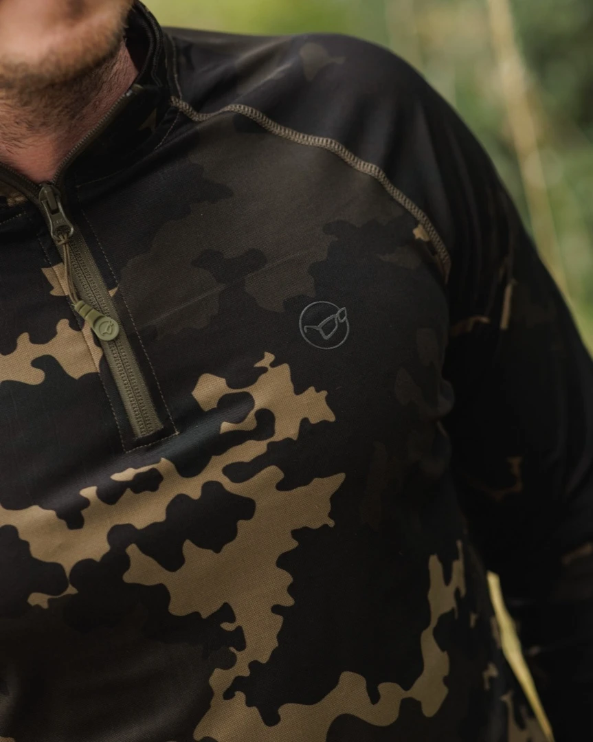 Korda Kool UPF Zip Jersey Dark Camo XL