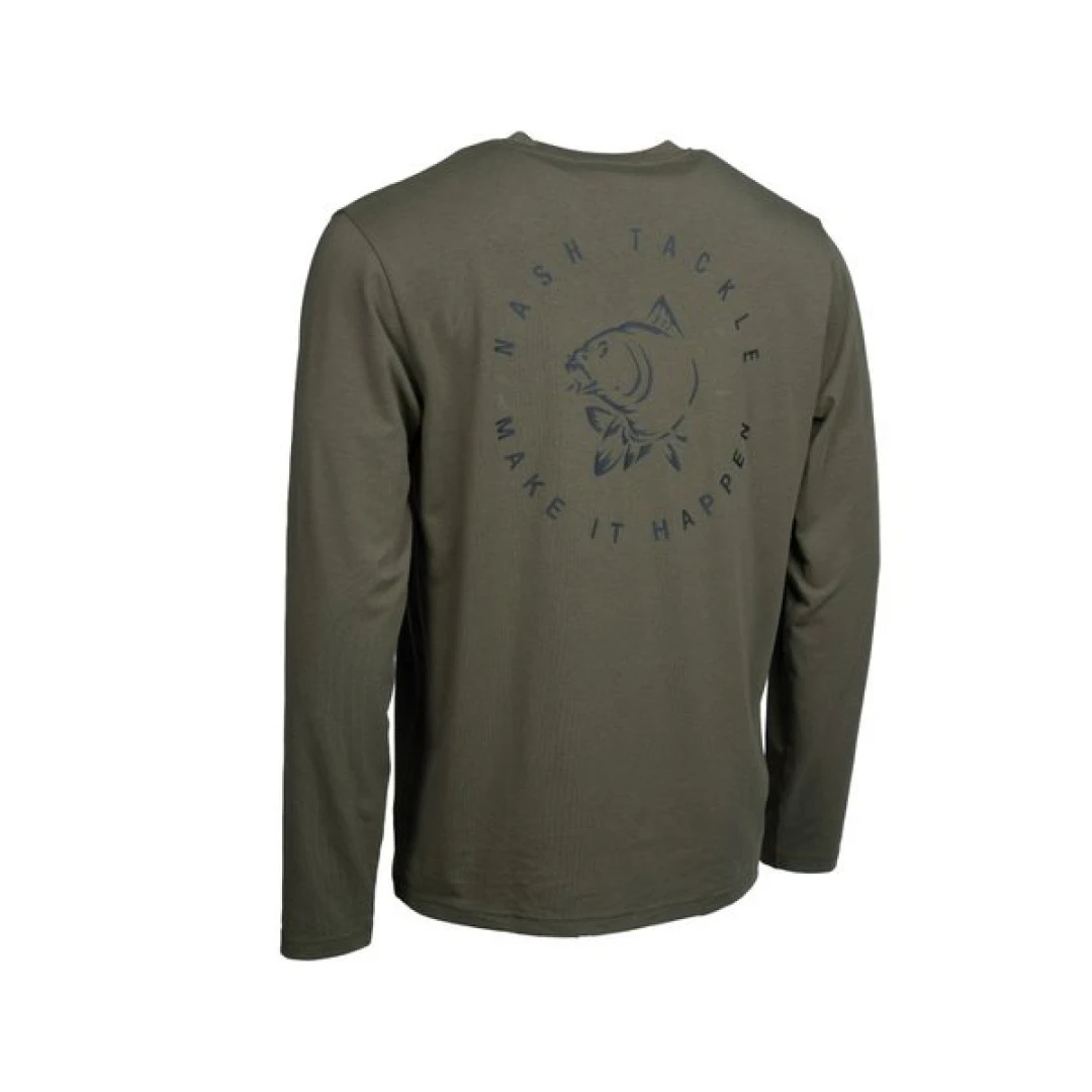 Nash Make It Happen Carp Logo Long Sleeve T Shirt - Green M