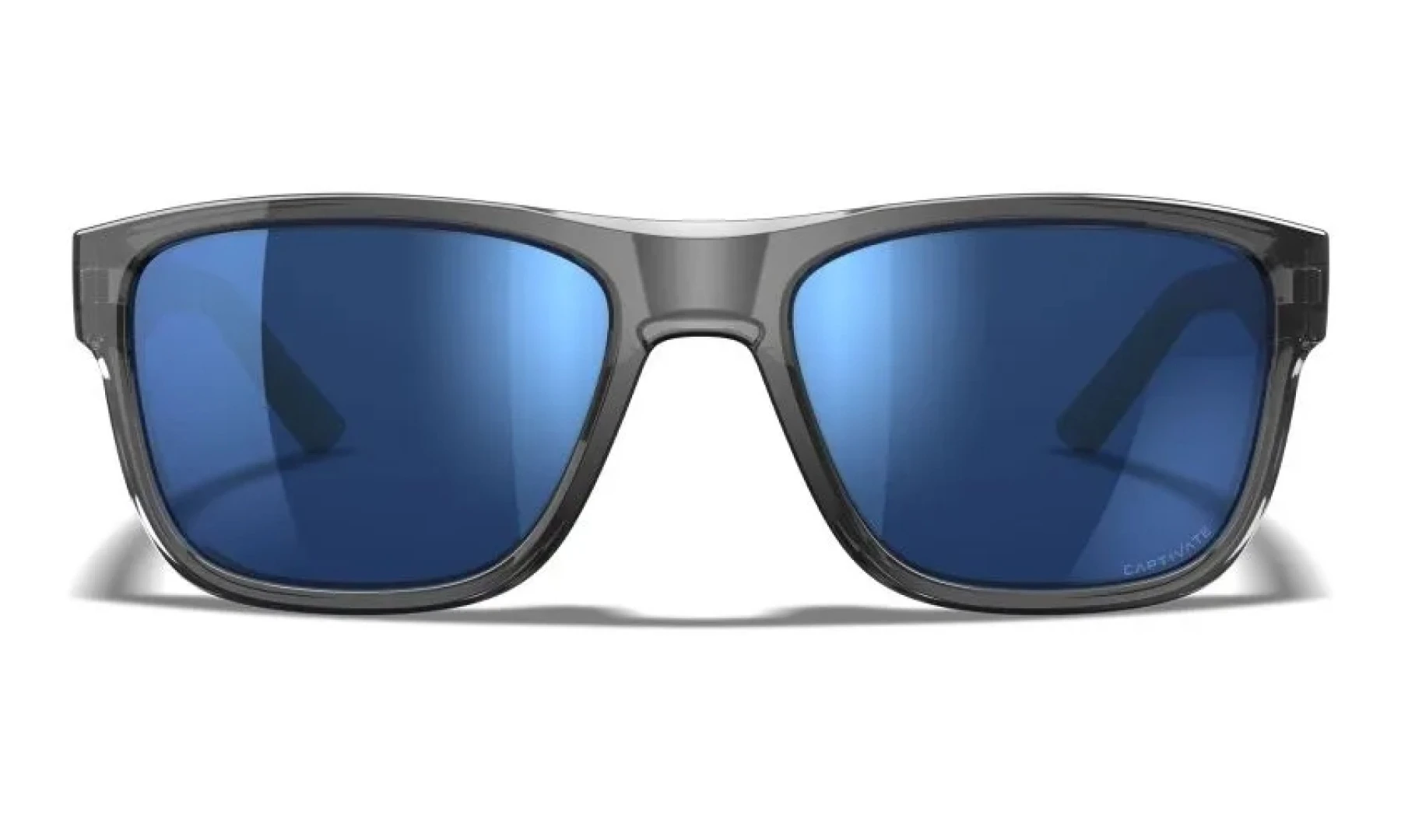 WileyX OVATION Captivate Polarized Blue Mirror Smoke Grey Gloss Crystal Dark Grey Frame 