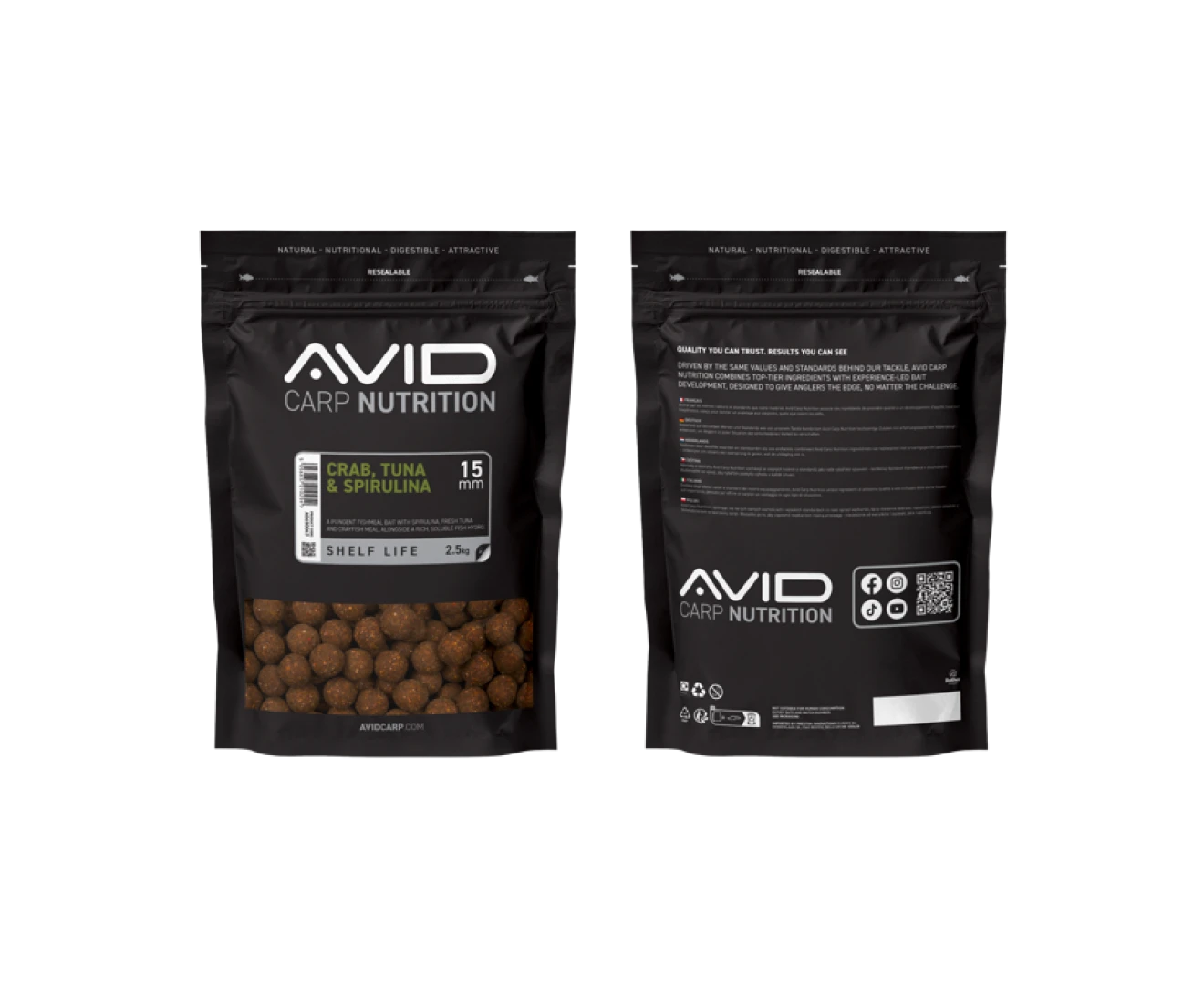 Avid Carp Crab, Tuna & Spirulina Boilies 